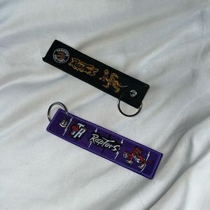 toronto raptors | 2pc key chain wrist lanyards